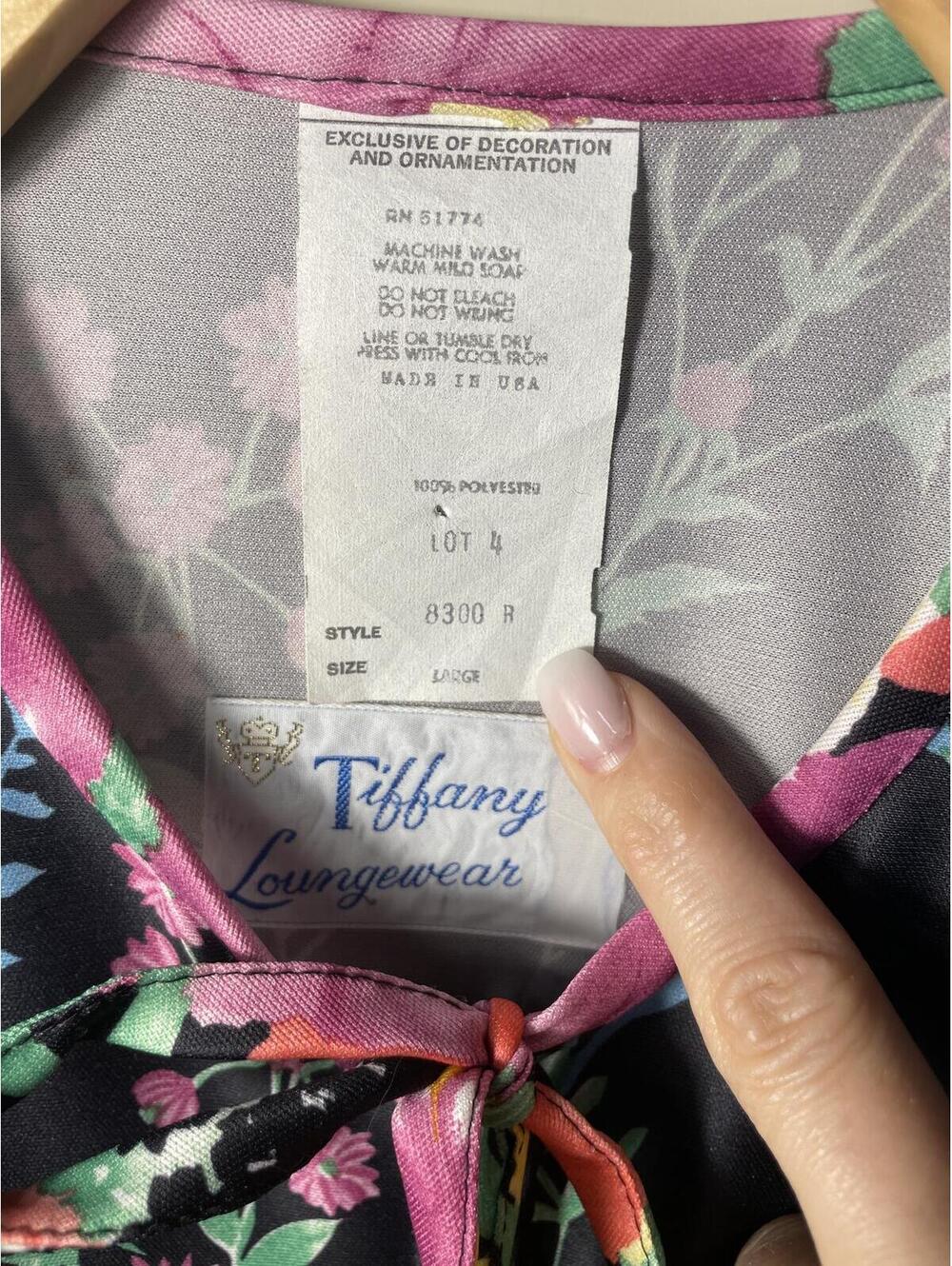 Tiffany Loungewear Floral Maxi Dress Women's Large Vintage - Picture 2 of 7